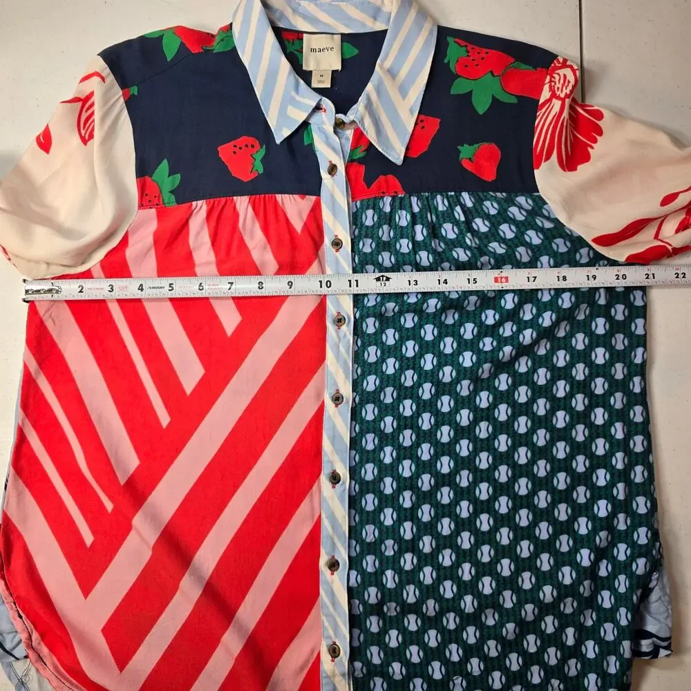 Anthropologie Maeve Paz Contrast Button-Down.  Size M. Retails $128 - Picture 6 of 12